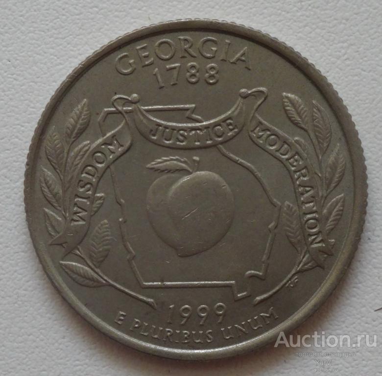 США 1/4 доллара 1999 года. Штат Джорджия. Монетный двор P.