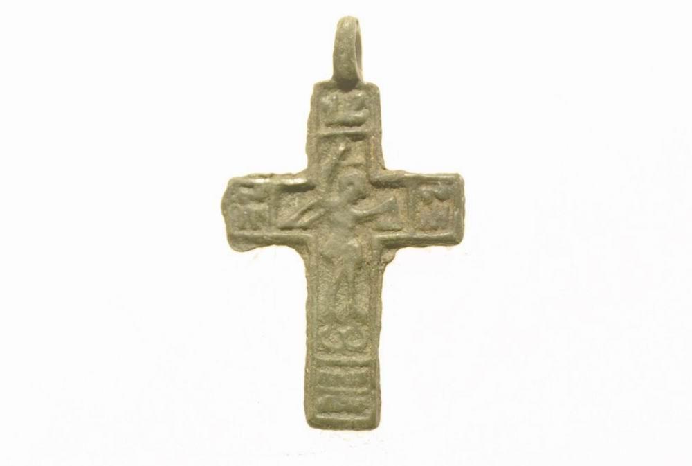 Прямой мужской крест 17 века, Никита, побеждающий беса