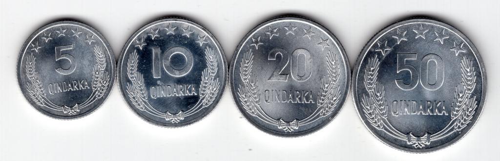 Албания - 5 + 10 + 20 + 50 киндарок - 1964 - Набор из 4 монет - UNC