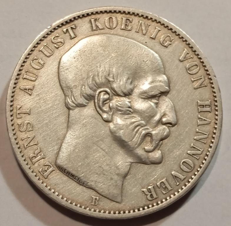 талер 1851 год ганновер  серебро