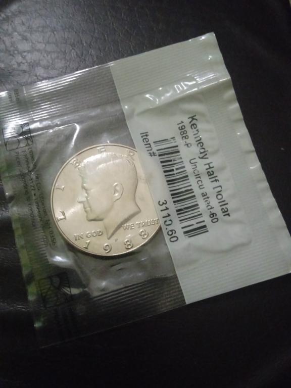 США 50 центов 1988 г.  Джон Кеннеди Half dollar редкий год