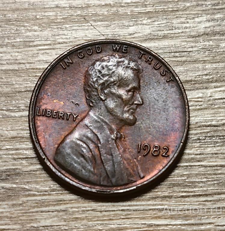 1 цент 1982 год США USA Пшеничный Линкольн cent