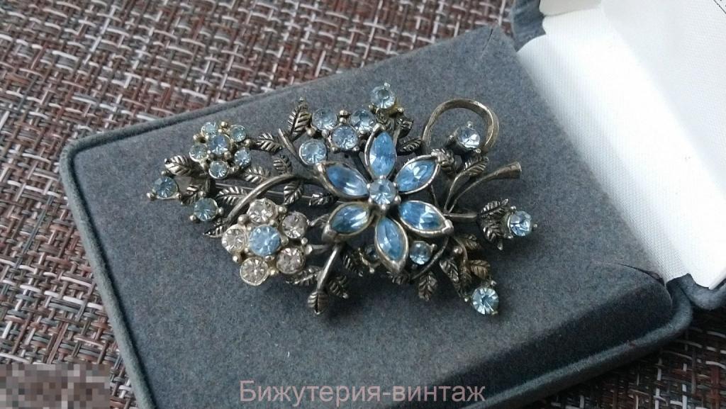 3294 брошь подвеска Цветы CORO кристаллы бижутерия винтаж США 1960