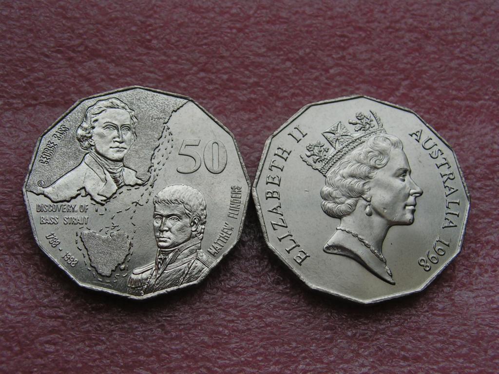 Австралия 50 центов 1998 Басса вояж 200 лет unc