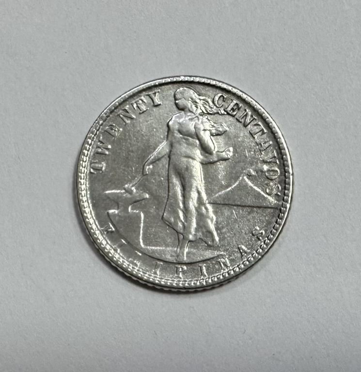 Филиппины 20 сентаво 1945 СЕРЕБРО