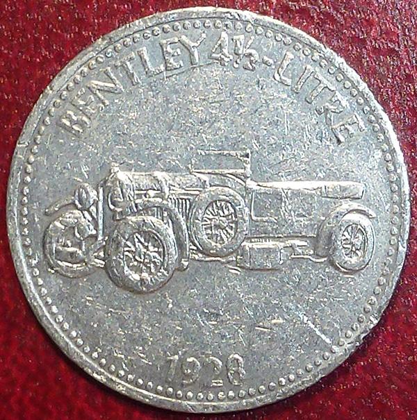 Жетон. SHELL ШЕЛЛ. - BENTLEY 4-1/2 LITRE 1928. Алюминий.