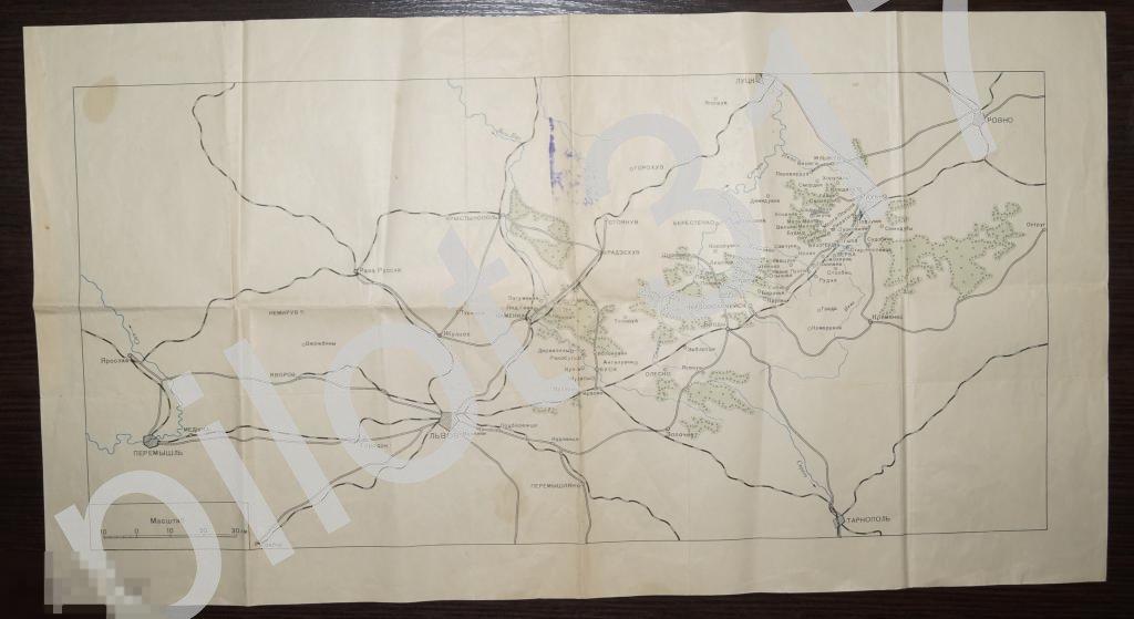 Карта Перемышль Дубно Львов Яворов Кременец 1930-е 