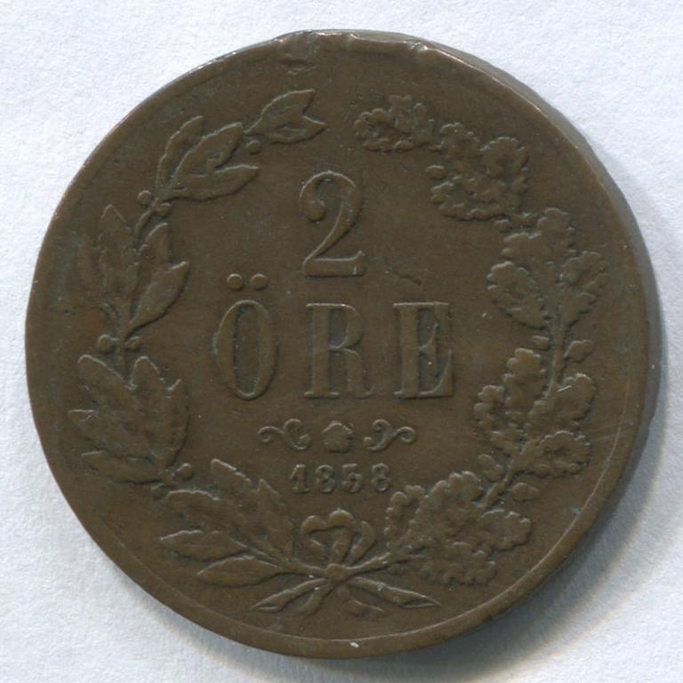 ШВЕЦИЯ 2 ЭРЕ 1858 VF