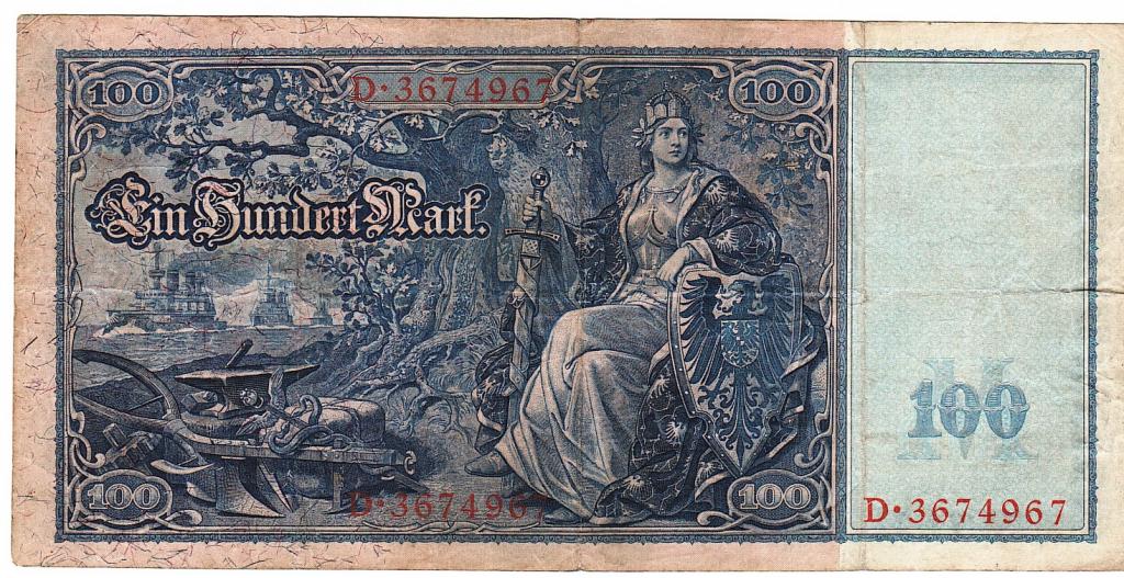 Германия 100 марок 1910 год бона.