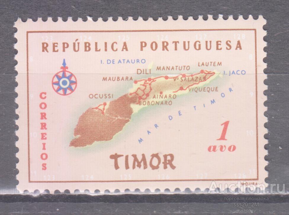Тимор 1956 карта острова Mi303 MNH
