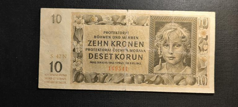 10 крон 1942 БОГЕМИЯ и МОРАВИЯ