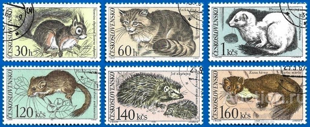 Чехословакия 1967 MiNr 1731-36. Животные нацпарка Словакии (3.2 € | $ 2.5) CTO