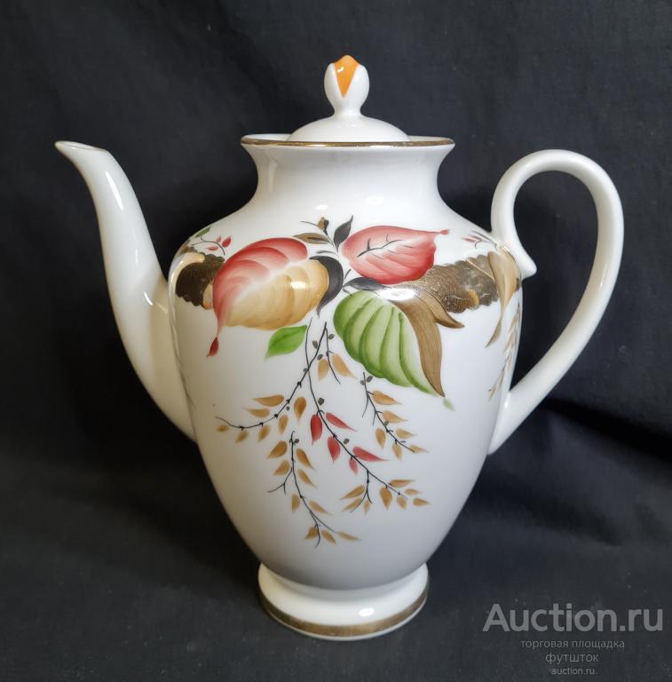 КОФЕЙНИК ОСЕНЬ ФАРФОР ЛФЗ СССР 🔹🔸🔹412 20