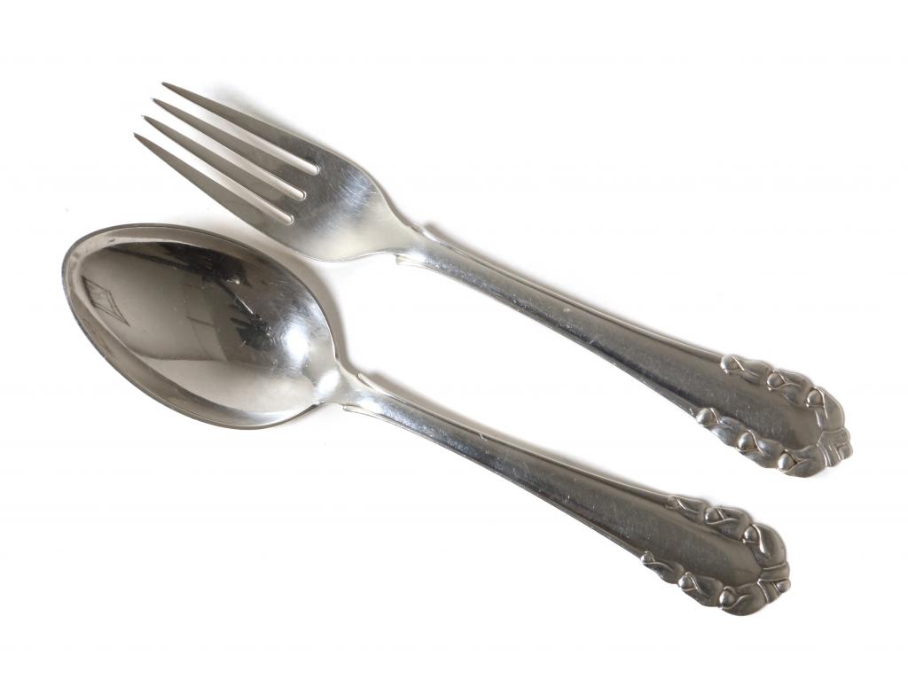 Серебряные обеденные ложка и вилка. Georg Jensen