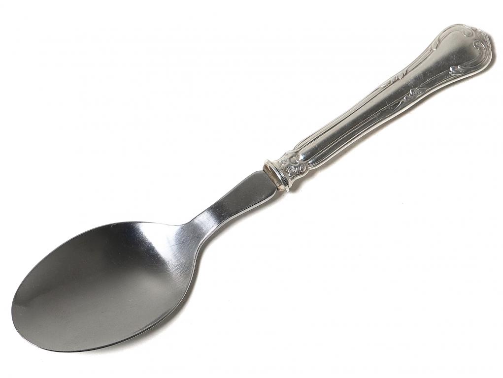 Сервировочная ложка с серебряной ручкой.   Дания, 1937 год.