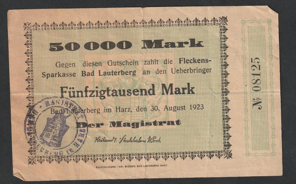 Германия, 50000 марок 1923 года, Бад-Лаутерберг