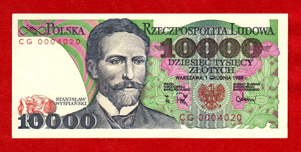 Польша, 10000 злотых, 1988, aUNC, CG 0004020 – НИЗКИЙ НОМЕР