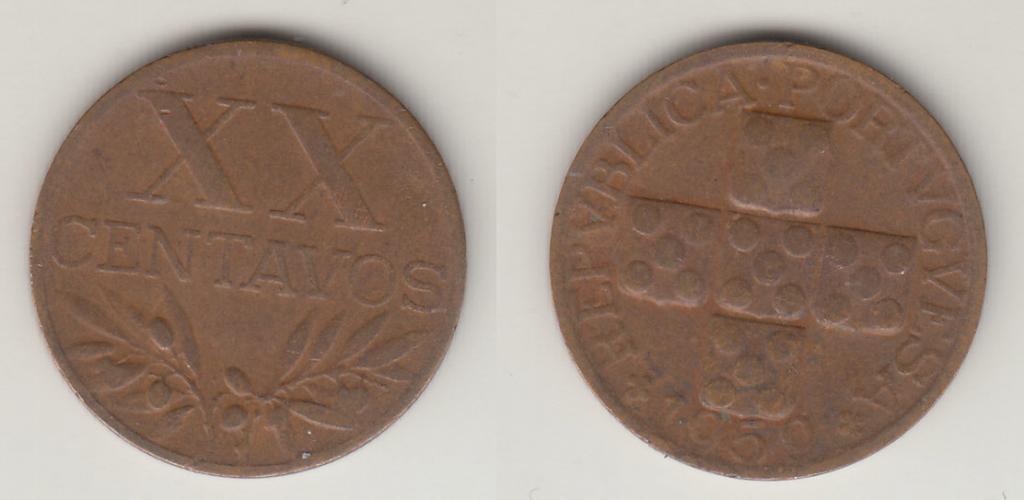 Португалия 20 сентаво 1959