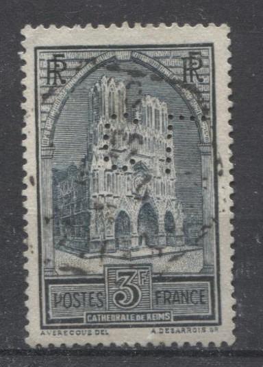 1929-31 Франция Реймский собор т. IV. Перфин гаш