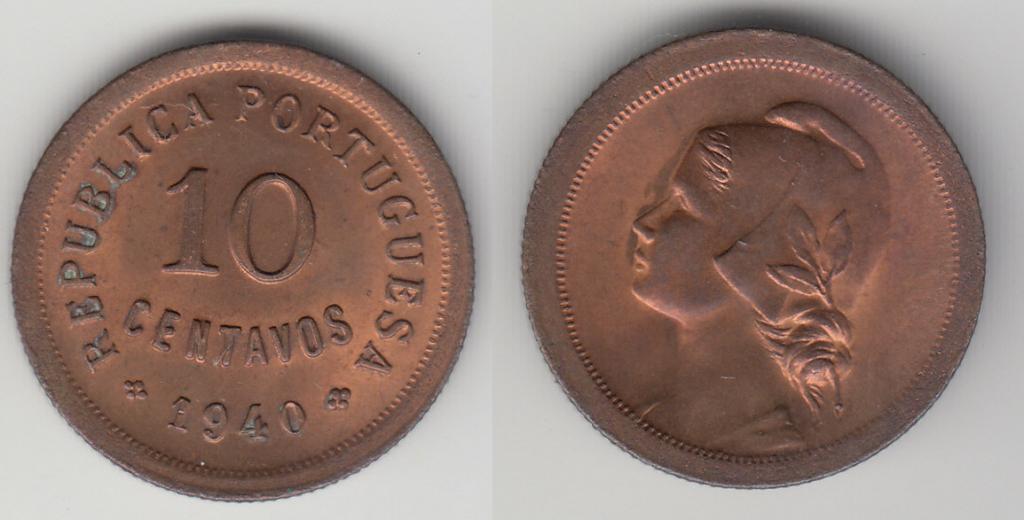 Португалия 10 сентаво 1940