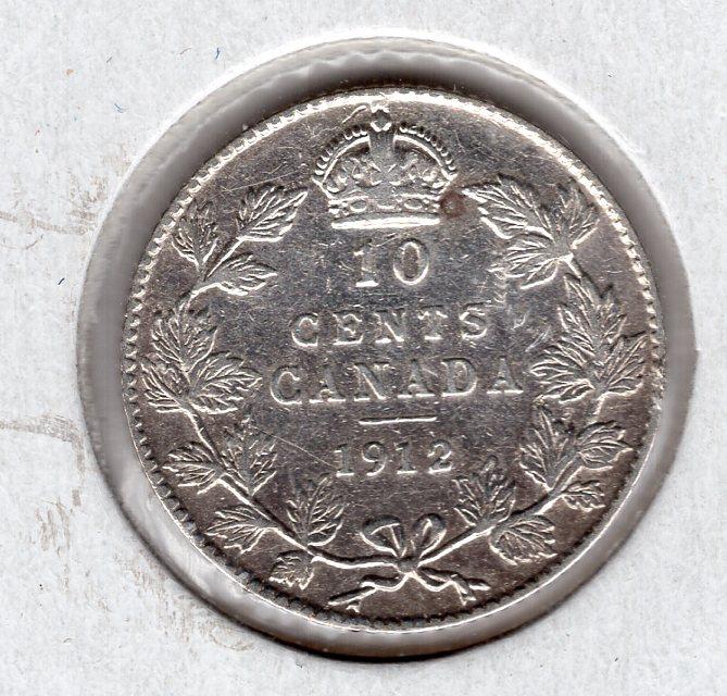 10 центов - Канада - 1912 - Георг V - серебро 925