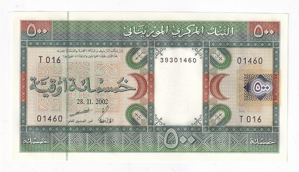 Мавритания Банкнота 500 угйя 2002 год UNC (41193)
