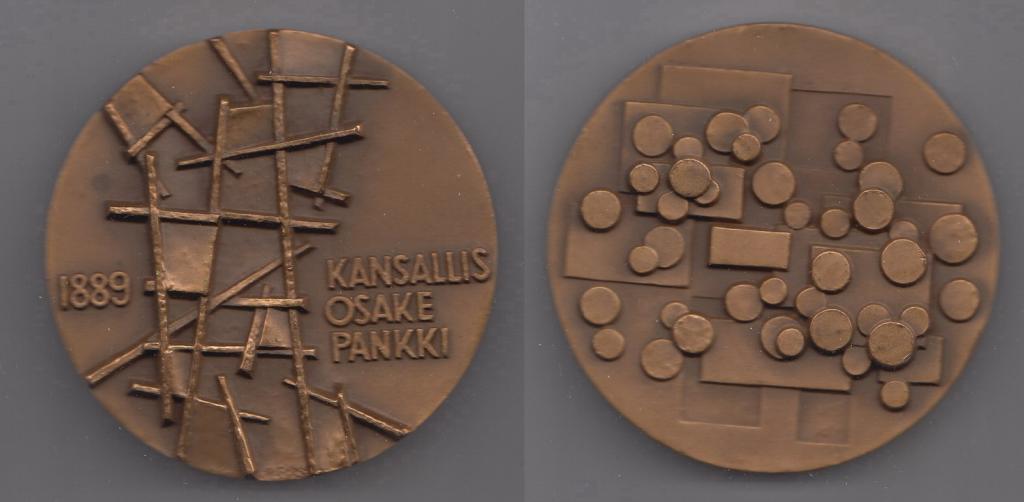 Финляндия медаль 1969. 75 лет коммерческому банку Kansallis Osake Pankki