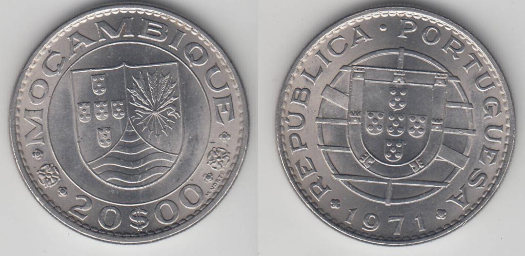 Мозамбик 20 эскудо 1971 хорошая