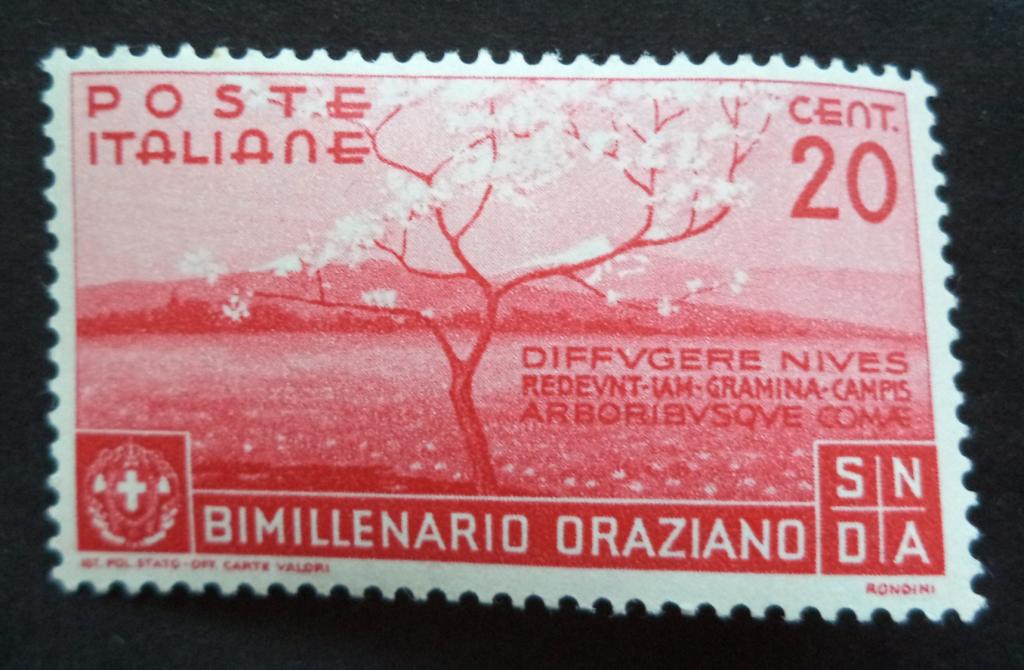 Италия  1936 г.  Гораций   20 с.  **    к.2