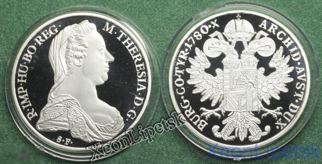 Австро-Венгрия 1780 Мария Терезия Австрийская посеребрение в капсуле Копия