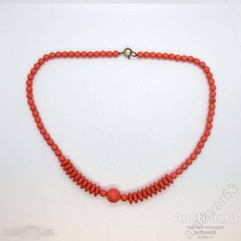 Винтажные бусы «КОРАЛЛЫ». Бижутерия. Пластмасса.