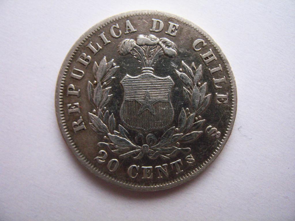 20 сентаво 1873 год Чили
