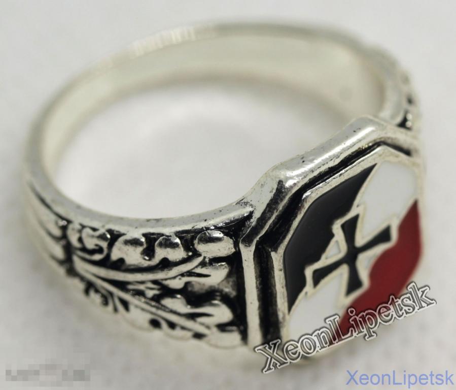 Кольцо Имперский флаг Железный крест Восьмиугольник ПМВ Перстень Размер 7 Германия Рейх Копия