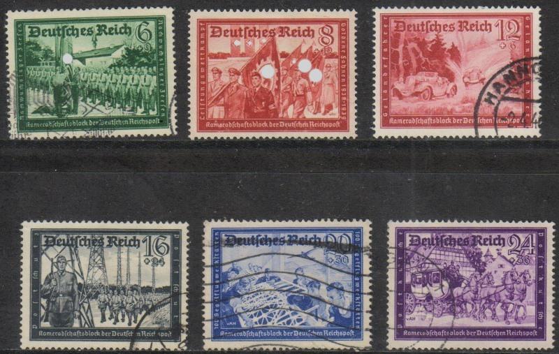 ГЕРМАНИЯ. РЕЙХ. ПОЧТОВЫЕ МАРКИ. ПОЧТОВО-ТОВАРИЩЕСКИЕ ОТНОШЕНИЯ. Mich 773-778. ГАШ - 2282
