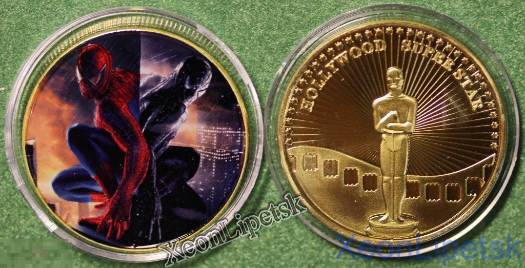 Человек-паук Обычный и черный костюм жетон цветной принт