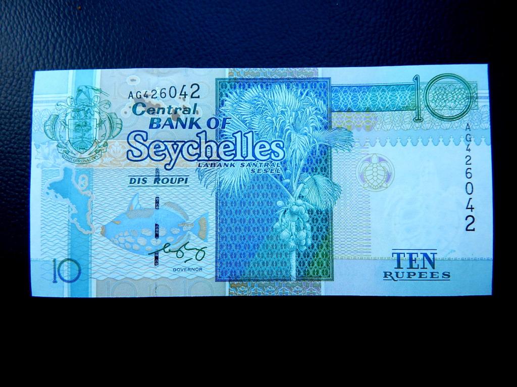 Бона 10 рупий 2008 года серии "AG" Сейшельские острова UNC