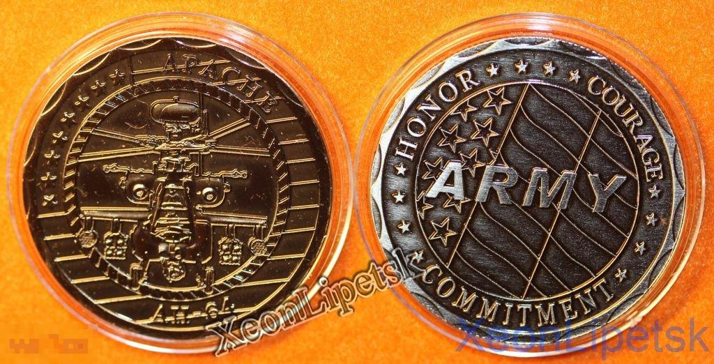Вертолет AH-64 (Апаче) Жетон никель