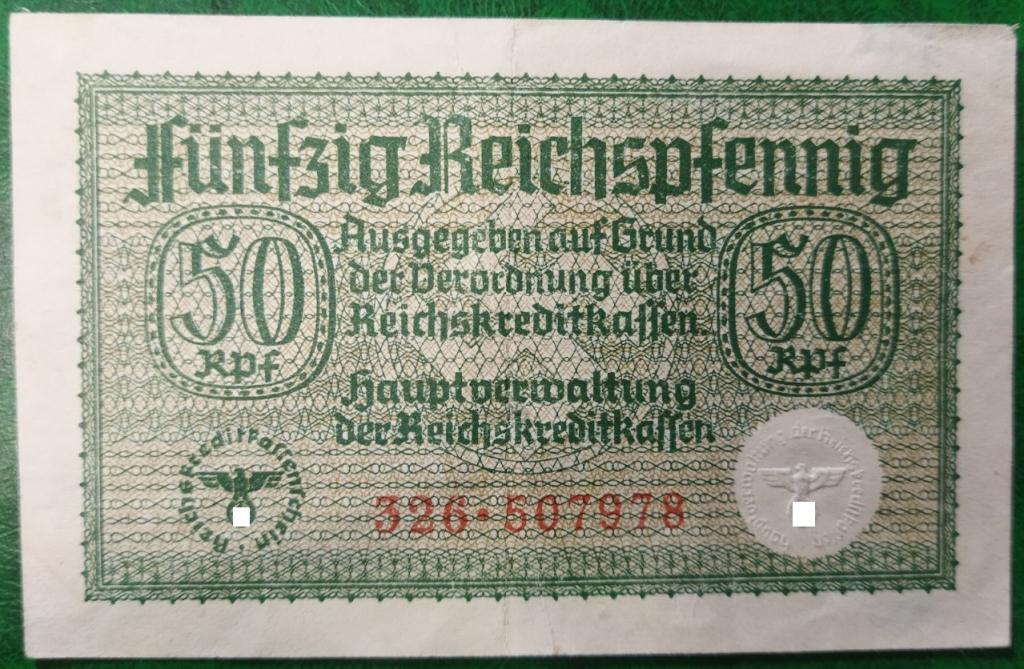 Германия 3й Рейх 50 пфеннигов 1939-1945 год бона.