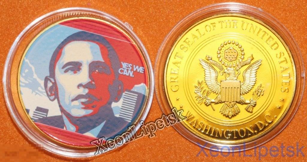 Барак Обама президент США граффити жетон цветной принт