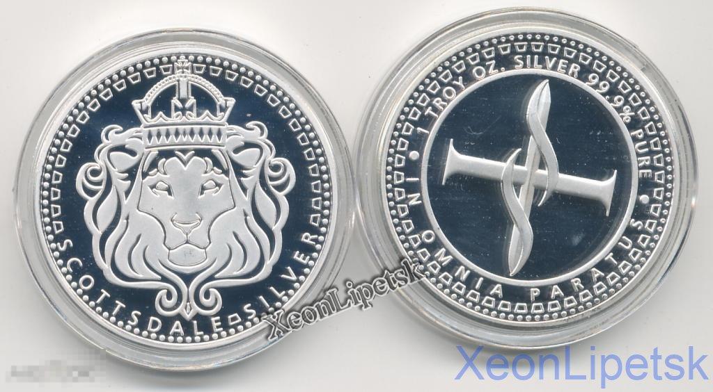 Жетон Красная книга Лев Серебро Scottsdale Silver