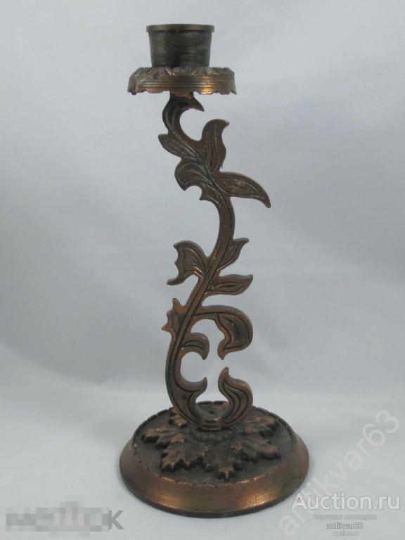 Подсвечник «ЦВЕТОК», разборный, устойчивый. Олово с обмеднением.