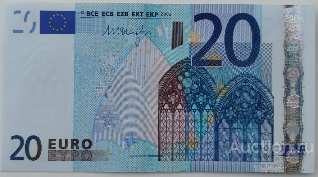 германия 20 евро 2002  серия Х