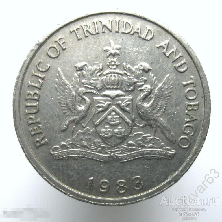 Тринидад и Тобаго 25 центов 1983 год. KM#32 Цветок Чаконии
