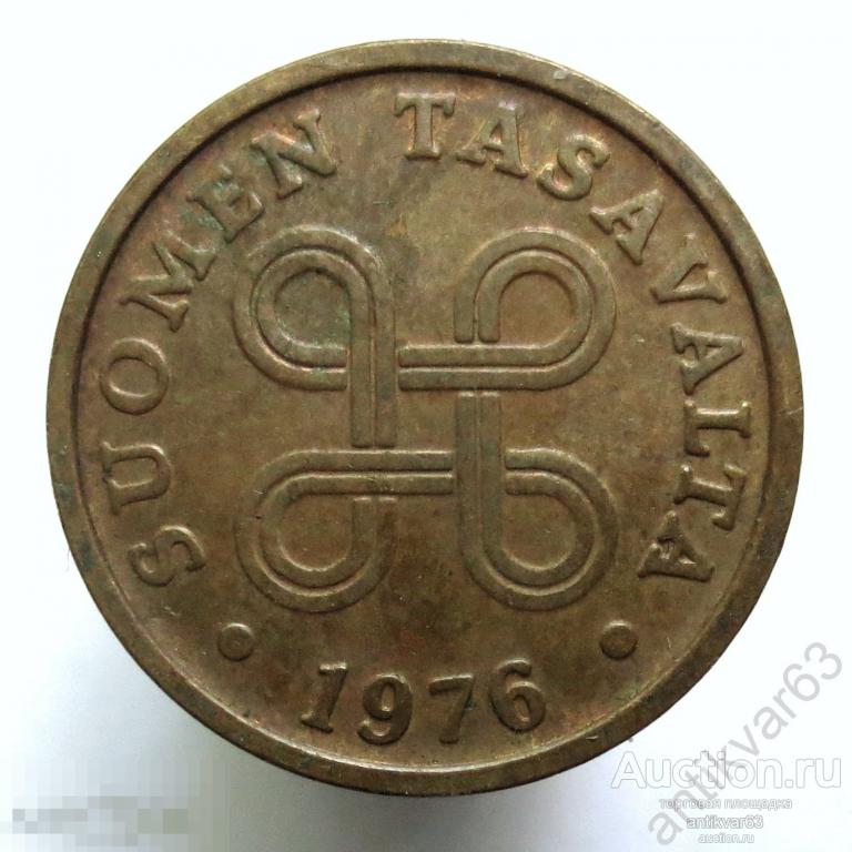 Финляндия 5 пенни 1976 год. KM#45 Suomi /