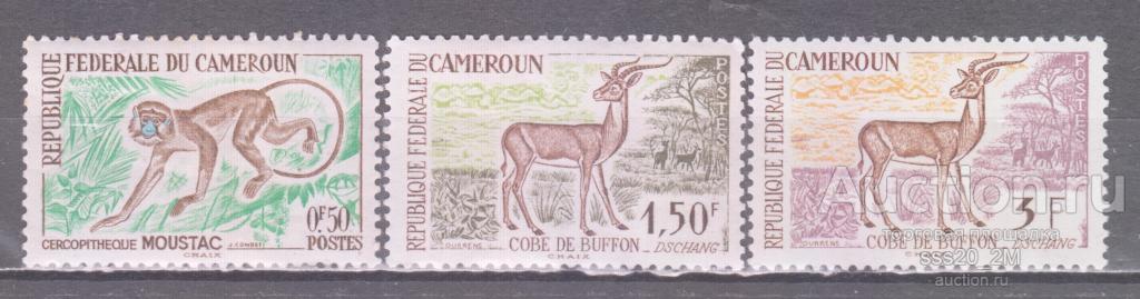 Камерун 1962 фауна Mi355,357,359 MH