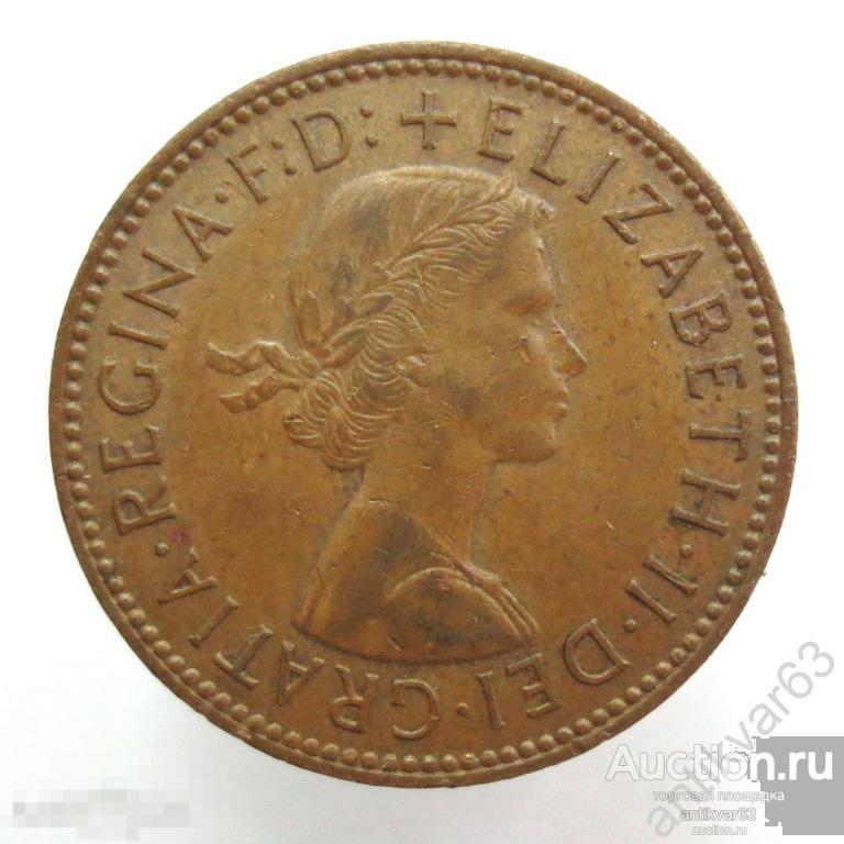 Великобритания пол пенни 1966 год. KM#896 Англия ½ пенни 1/2