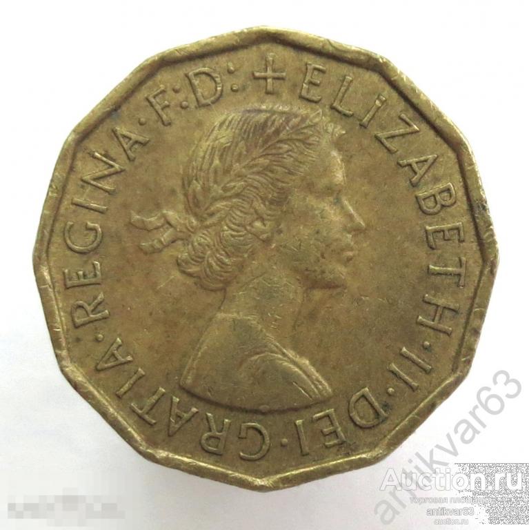 Великобритания 3 пенса 1964 год. KM#900 Англия