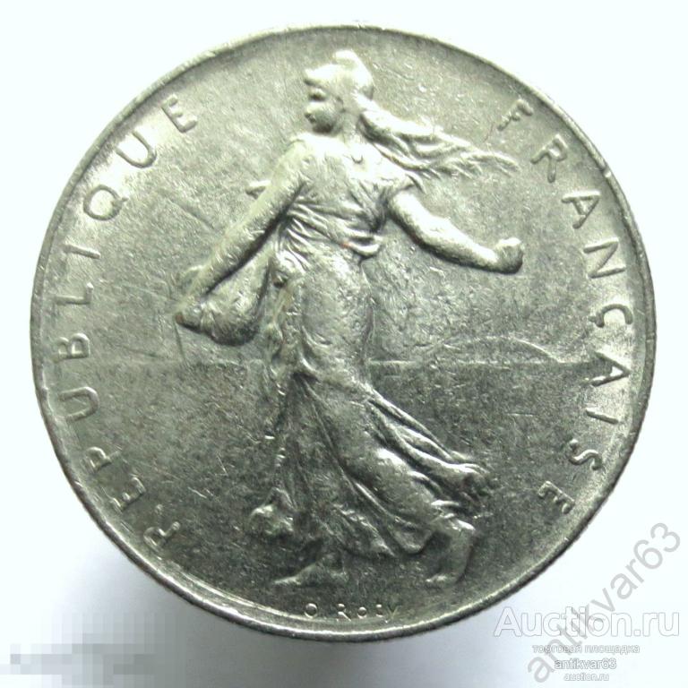 Франция 1 франк 1975 год. KM#925