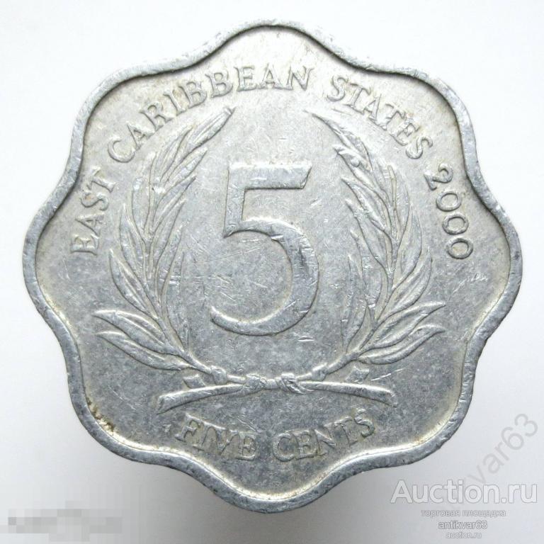 Восточные Карибы 5 центов 2000 год. Карибские штаты, острова. KM#12 /131