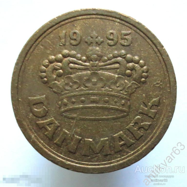 Дания 50 эре 1995 год. Королева Маргрете II. KM#866 оре